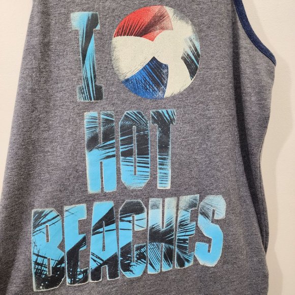American Eagle NWOT I love hot beaches graphic tank top men's size extra small - Picture 8 of 8